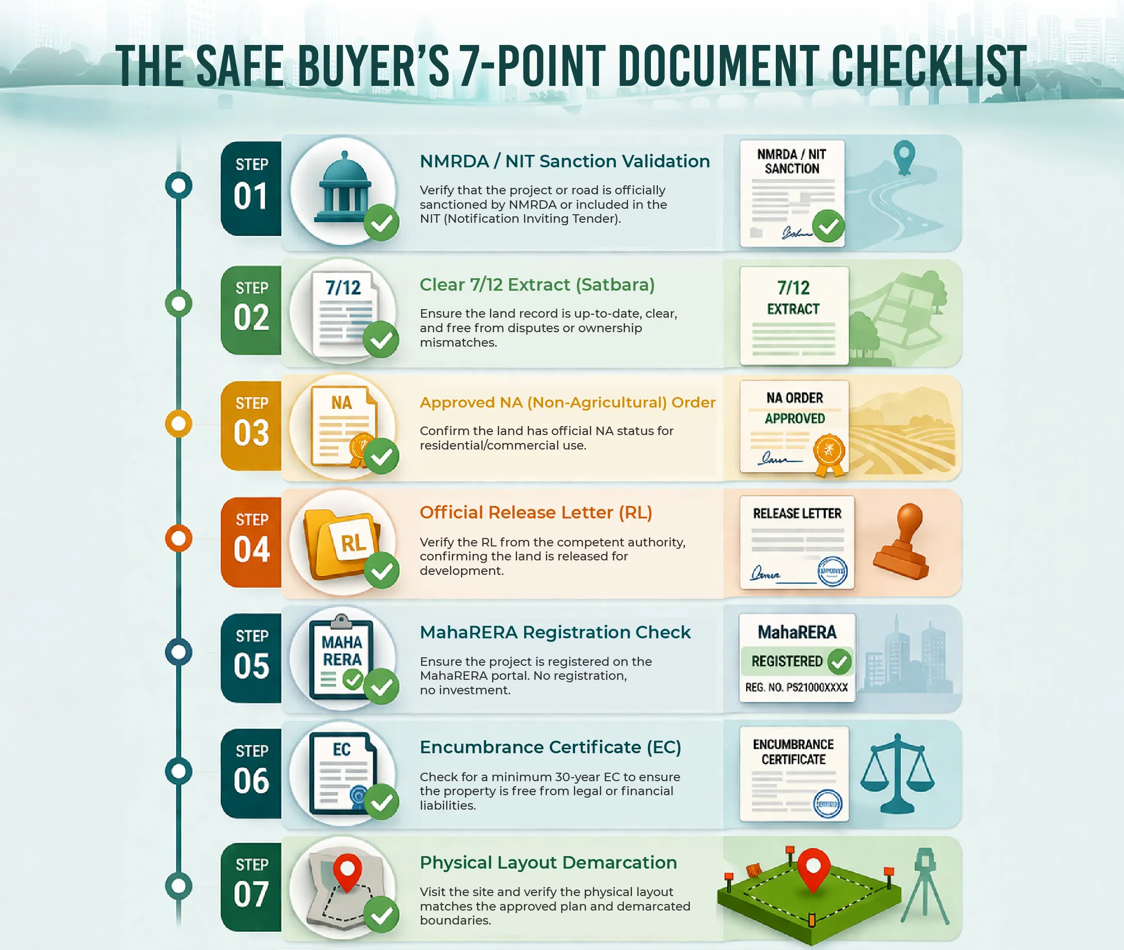 7 Checklist Points for Buying Sanctioned Plots in Nagpur Infographic
